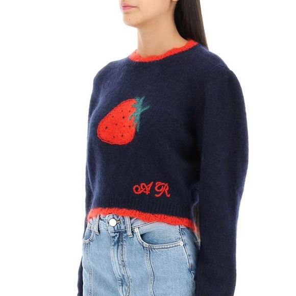 NWT alessandra rich strawberry jacquard sweater - Picture 3 of 3